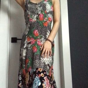 Close Fitting Floral Maxi Dress
